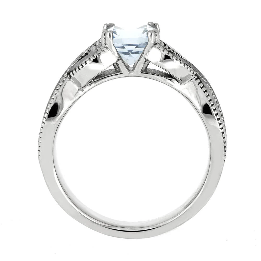 Aquamarine Solitaire With Meteorite And Pearl Twist Design 7 Aquamarine Solitaire With Meteorite And Pearl Twist Design - Image 5