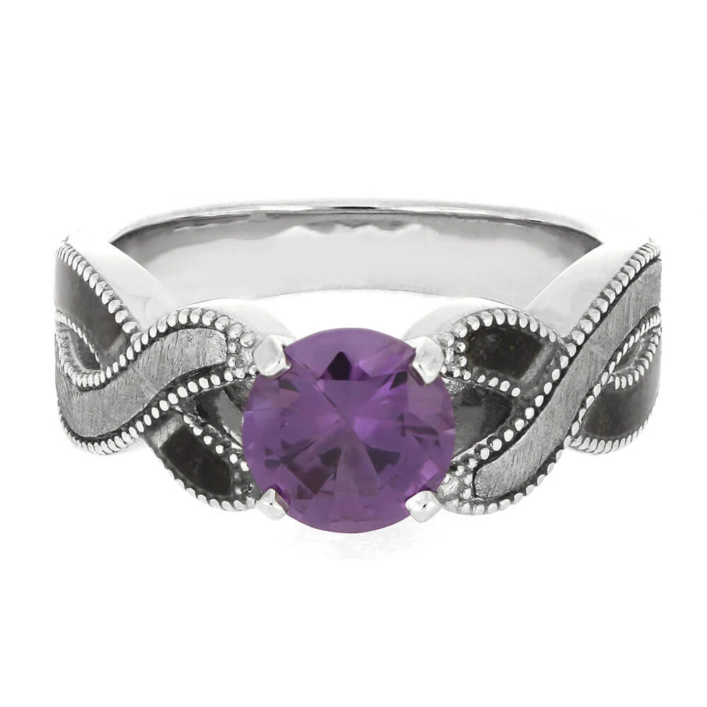 Alexandrite Engagement Ring With Dino Bone And Meteorite 8 Alexandrite Engagement Ring With Dino Bone And Meteorite - Image 6