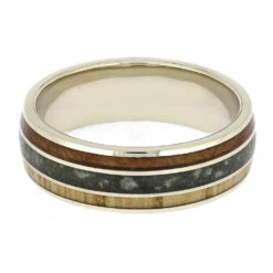 Jade Ring With Oak And Madrone Wood In White Gold -Johan Jewelry Shop E5604WG 4