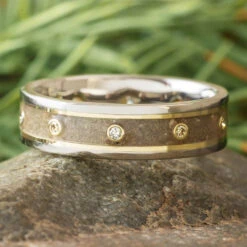 Gold And Titanium Eternity Memorial Ring