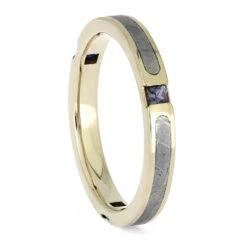 Triple Birthstone Ring With Meteorite And Alexandrite 9 Triple Birthstone Ring With Meteorite And Alexandrite -Johan Jewelry Shop E5625WG 1