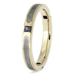 Triple Birthstone Ring With Meteorite And Alexandrite 11 Triple Birthstone Ring With Meteorite And Alexandrite -Johan Jewelry Shop E5625WG 3