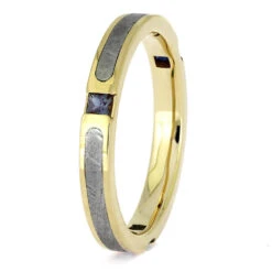 Alexandrite And Meteorite Ring With Three Birthstones -Johan Jewelry Shop E5625YG 3