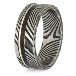 Damascus Steel And Walnut Wood Wedding Band -Johan Jewelry Shop E5636 3 3b93995c 217b 4705 b9fa 9741e3dd2561