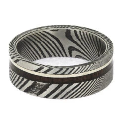 Damascus Steel And Walnut Wood Wedding Band -Johan Jewelry Shop E5636 4 73eaa89f 8f2d 4229 b3f4 4838497ad51d