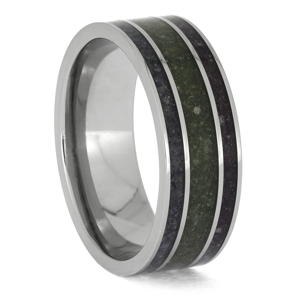 Triple Birthstone Ring In Titanium 4 Triple Birthstone Ring In Titanium - Image 2