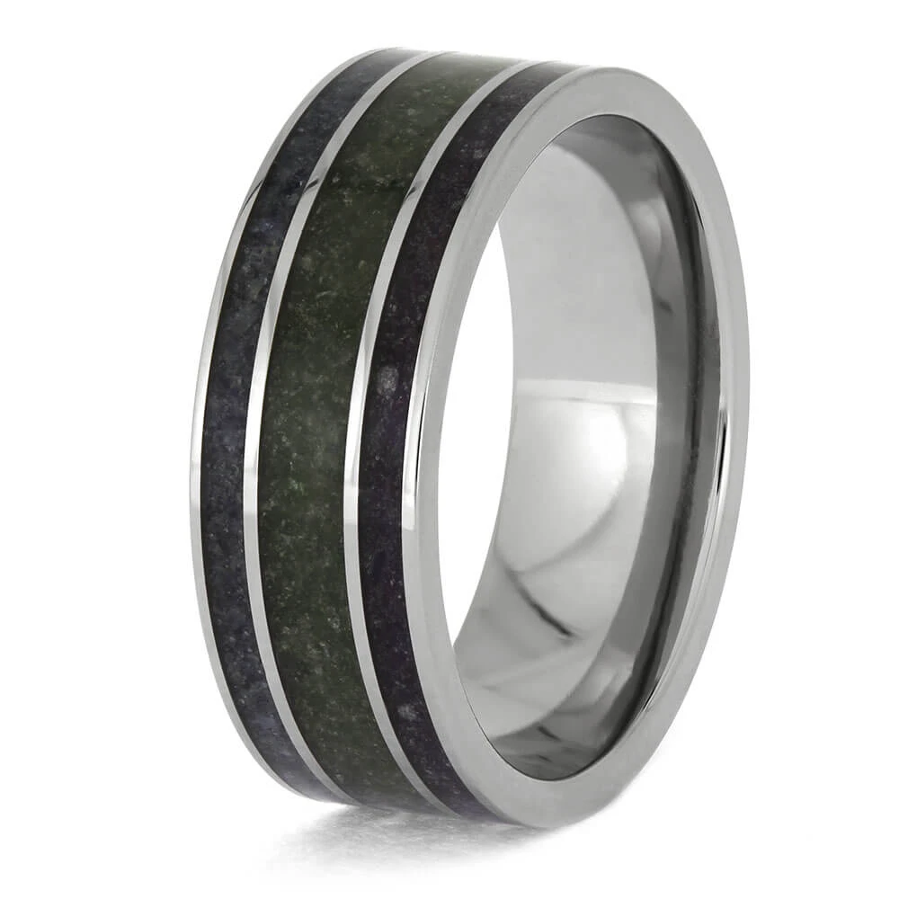 Triple Birthstone Ring In Titanium 6 Triple Birthstone Ring In Titanium - Image 4