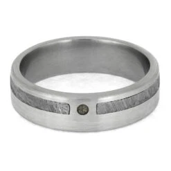 Platinum Memorial Ring With Gibeon Meteorite -Johan Jewelry Shop E5663 4