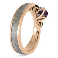 Alexandrite And Onyx Engagement Ring In Rose Gold 11 Alexandrite And Onyx Engagement Ring In Rose Gold -Johan Jewelry Shop E5667RG 3