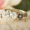 Handmade Engagement Ring With Floral Decoration