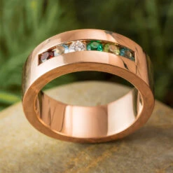 Birthstone Ring In Rose Gold With Channel-Set Stones