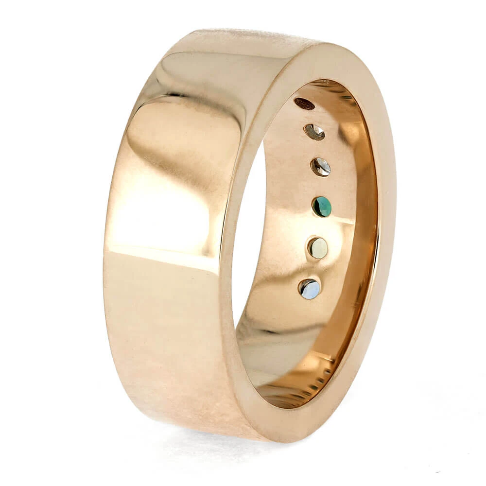 Birthstone Ring In Rose Gold With Channel-Set Stones 6 Birthstone Ring In Rose Gold With Channel-Set Stones - Image 4