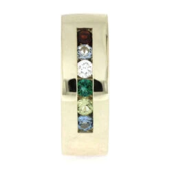 Handmade White Gold Ring With Six Birthstones 9 Handmade White Gold Ring With Six Birthstones -Johan Jewelry Shop E5671WG 2
