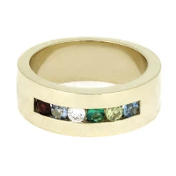 Handmade White Gold Ring With Six Birthstones 11 Handmade White Gold Ring With Six Birthstones -Johan Jewelry Shop E5671WG 4