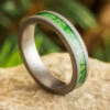 Narrow Wood Wedding Band With Sandblasted Finish -Johan Jewelry Shop E5686ArtCropped 1