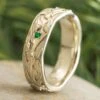 Nature Filigree Wedding Band With Green Tourmalines 2 Nature Filigree Wedding Band With Green Tourmalines -Johan Jewelry Shop E5693WGArtCropped 1