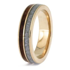 Redwood And Opal Wedding Band In 14k Rose Gold -Johan Jewelry Shop E5704RG 3