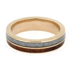 Redwood And Opal Wedding Band In 14k Rose Gold -Johan Jewelry Shop E5704RG 4