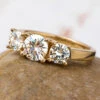 2 Carat TW Charles & Colvard Moissanite Three Stone Ring In Yellow Gold -Johan Jewelry Shop E612281ArtCropped 7 10