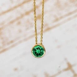 6 Mm Bezel Set Birthstone Pendant Or Necklace