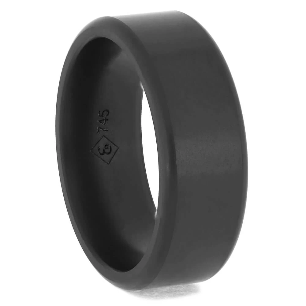 Elysium Ring With Beveled Profile, Black Ring With Matte Finish 4 Elysium Ring With Beveled Profile, Black Ring With Matte Finish - Image 2