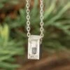 Memorial Necklace With Gem In Stainless Steel 2 Memorial Necklace With Gem In Stainless Steel -Johan Jewelry Shop EAVB189175ArtWGCropped 2