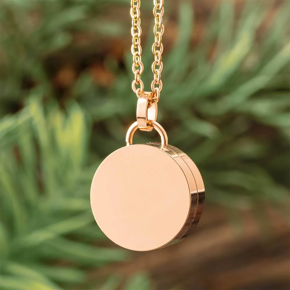 Circle Urn Necklace With Rose Gold Color 3 Circle Urn Necklace With Rose Gold Color