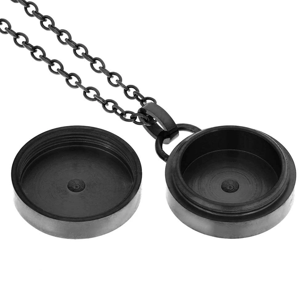 Black Cremation Necklace With Round Urn 6 Black Cremation Necklace With Round Urn - Image 4