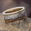 Black Diamond Eternity Wedding Band With Dinosaur Bone & Meteorite -Johan Jewelry Shop EDJ1021WGArtCropped 3