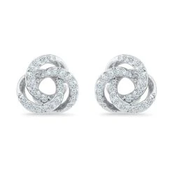 Diamond Swirl Stud Earrings 10 Diamond Swirl Stud Earrings -Johan Jewelry Shop EF201680 W
