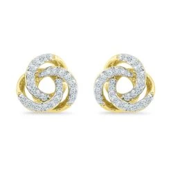 Diamond Swirl Stud Earrings 11 Diamond Swirl Stud Earrings -Johan Jewelry Shop EF201680 Y