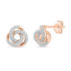 Diamond Swirl Stud Earrings