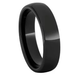 Women's 6mm Domed Black Ceramic Ring