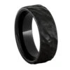 Unique Finish Masculine Black Ceramic Ring