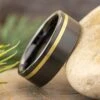 Black Ceramic Band With Yellow Gold Pinstripe 1 Black Ceramic Band With Yellow Gold Pinstripe -Johan Jewelry Shop EJIRMCA006270ArtCropped 1