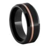 Beveled Black Ceramic With Rose Gold Inlay -Johan Jewelry Shop EJIRMCA007066