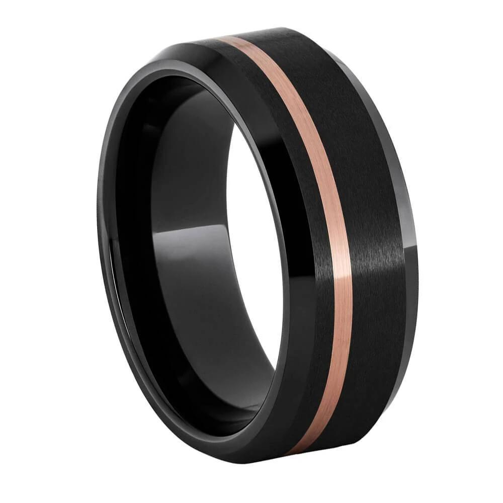 Beveled Black Ceramic With Rose Gold Inlay 3 Beveled Black Ceramic With Rose Gold Inlay