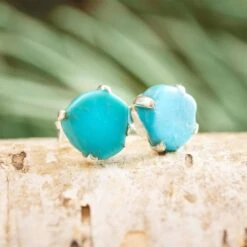 Turquoise Stone Stud Earrings
