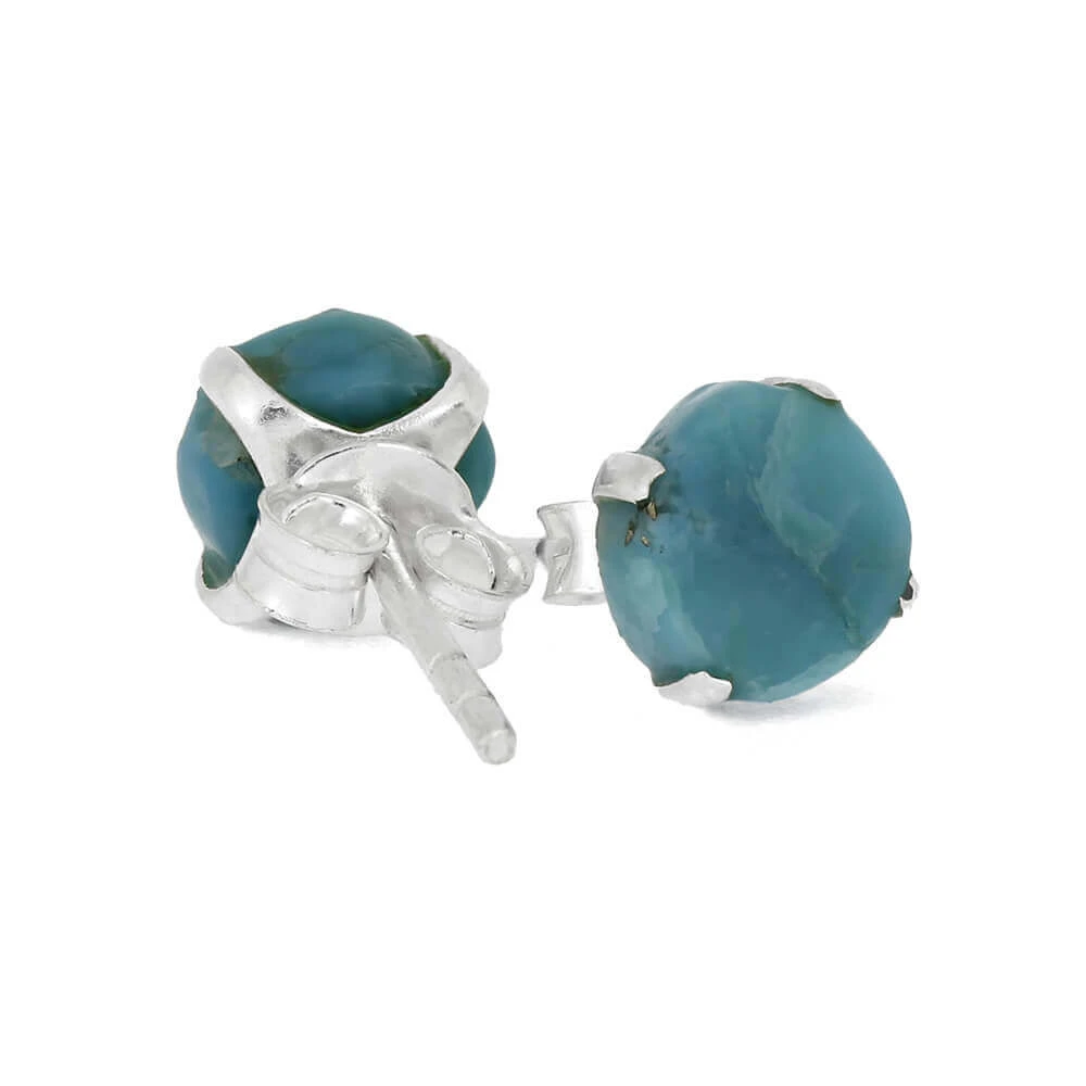Turquoise Stone Stud Earrings 3 Turquoise Stone Stud Earrings - Image 2