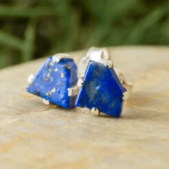 Deep Blue Lapis Lazuli Stud Earrings