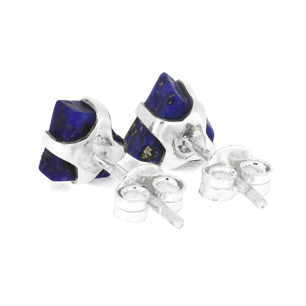 Deep Blue Lapis Lazuli Stud Earrings 6 Deep Blue Lapis Lazuli Stud Earrings - Image 4