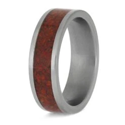 Vivid Red Synthetic Opal Wedding Band 11 Vivid Red Synthetic Opal Wedding Band -Johan Jewelry Shop EOP45SyntheticOpal 3