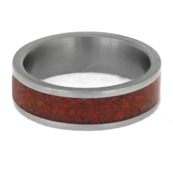 Vivid Red Synthetic Opal Wedding Band 12 Vivid Red Synthetic Opal Wedding Band -Johan Jewelry Shop EOP45SyntheticOpal 4