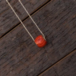 Exotic Tulipwood Charm Bead Necklace
