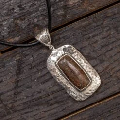 Silver-Framed Dinosaur Bone Statement Necklace