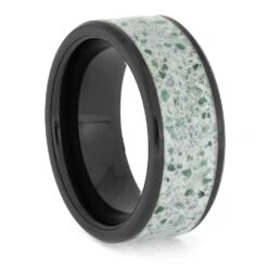 Crushed Emerald & Amethyst Wedding Band