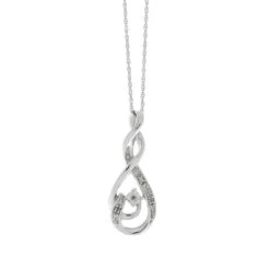Knot Necklace With A Twist And Diamond Accents