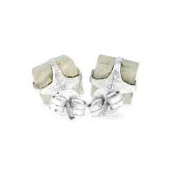 Square-Cut Moonstone Stud Earrings 10 Square-Cut Moonstone Stud Earrings -Johan Jewelry Shop ERS11963 3