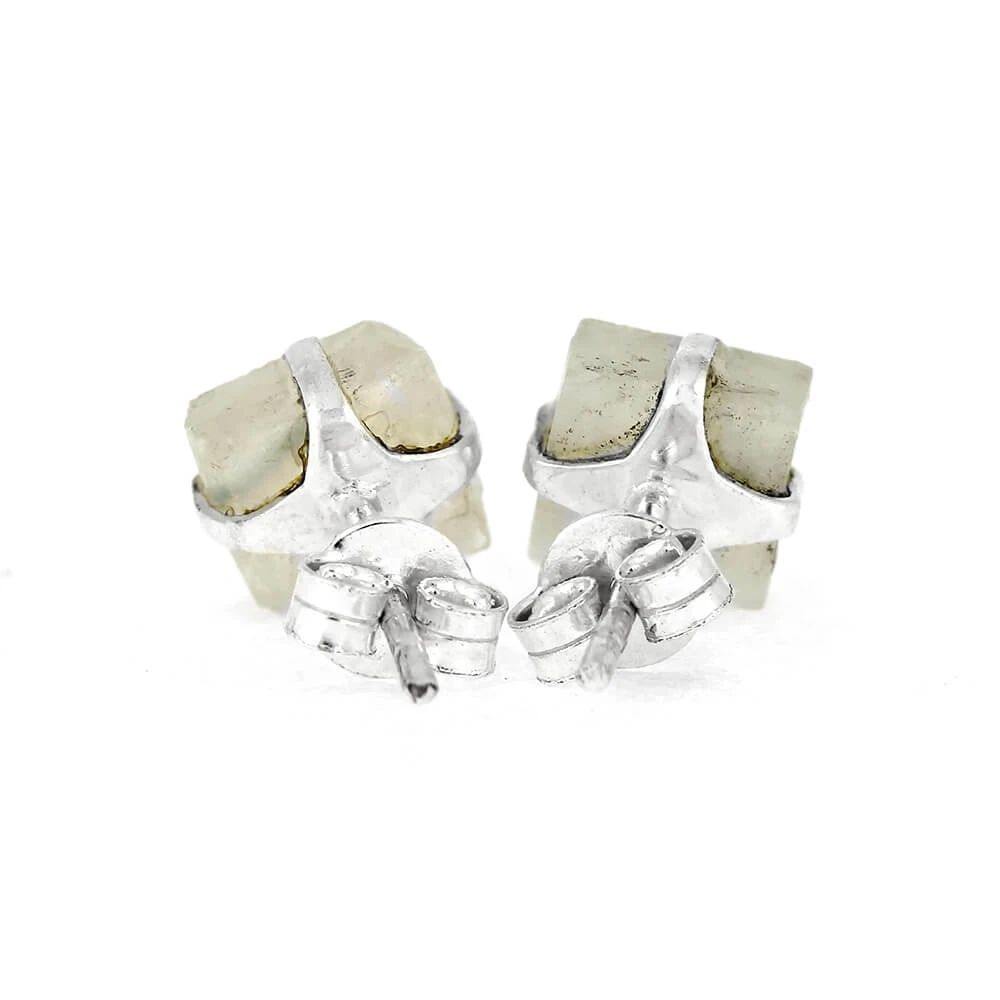 Square-Cut Moonstone Stud Earrings 6 Square-Cut Moonstone Stud Earrings - Image 4