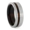 Brushed Titanium And Wood Men's Wedding Band -Johan Jewelry Shop ERS12086